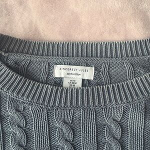 Sincerely Jules Charcoal Cable Knit Sweater